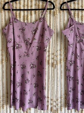 Madden Lilac Purple Floral Silky Slip Tank Cottage 90s Feminine Boho Dress XL